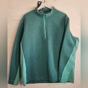 Adidas Quarter-zip Pullover Two-tone Green Mens Size 2XL Long Sleeve NWT
